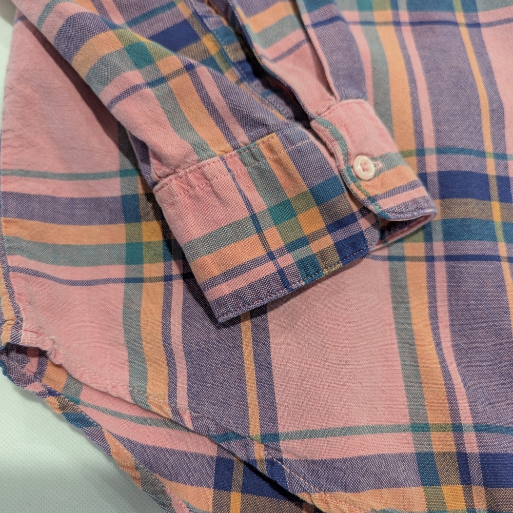 Vintage 80's American Eagle Super Soft Faded Cotton Plaid Shirt - Picture 4 of 11